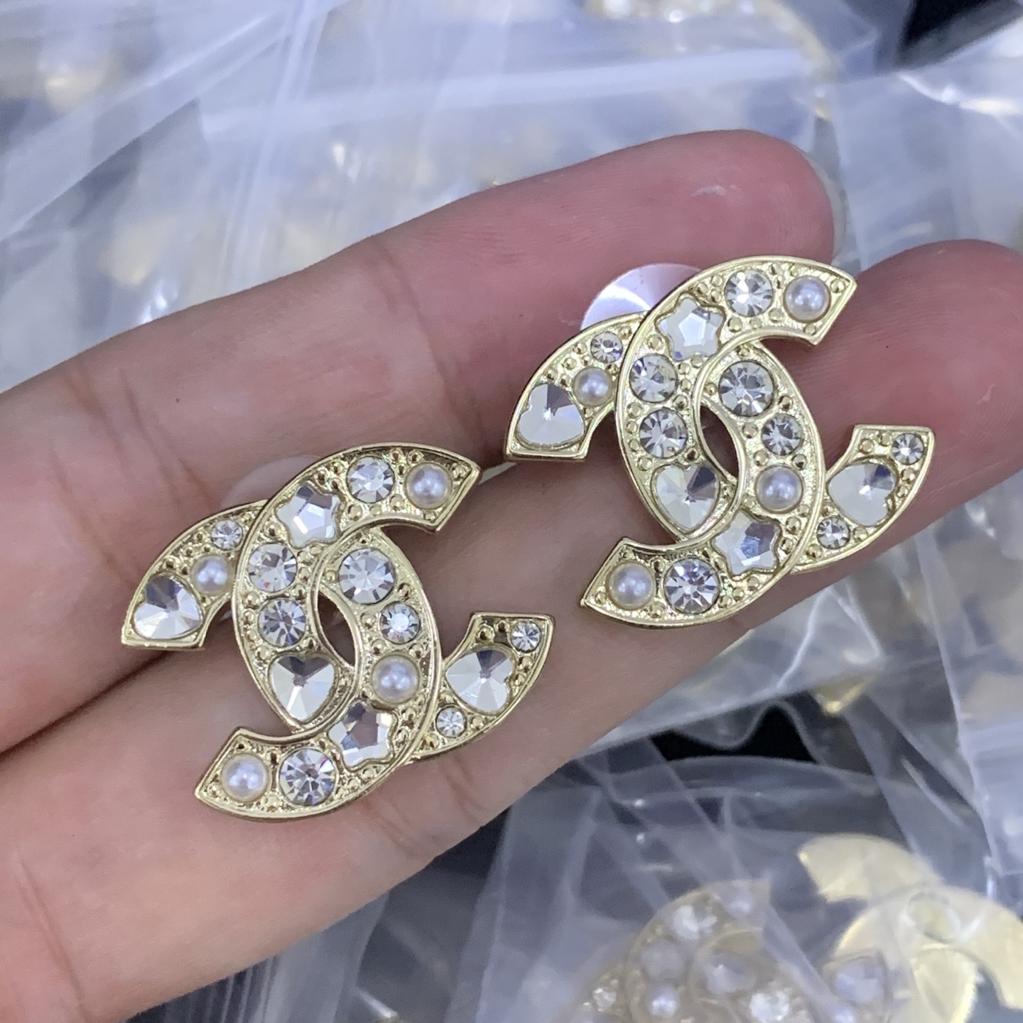Chanel Silver Logo-Accented Earrings 202
