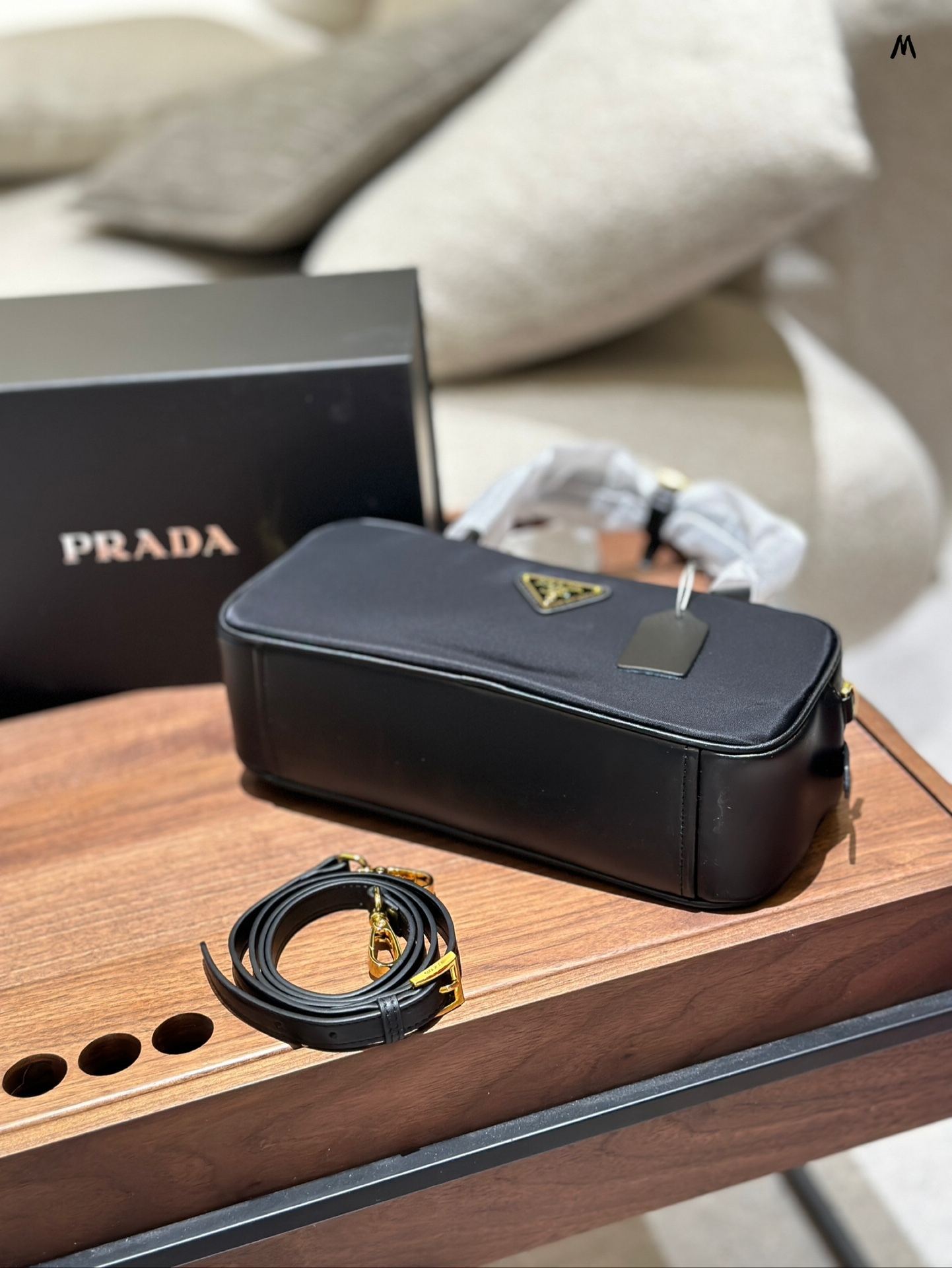 Prada Gold Logo-Accented Bag 024