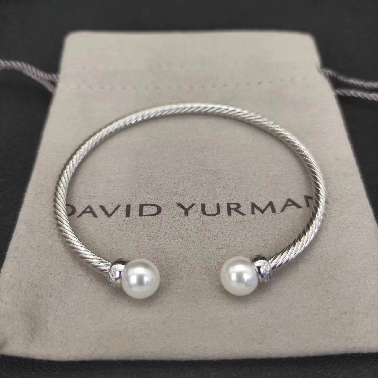 David Yurman Silver Logo-Accented Bracelet 045