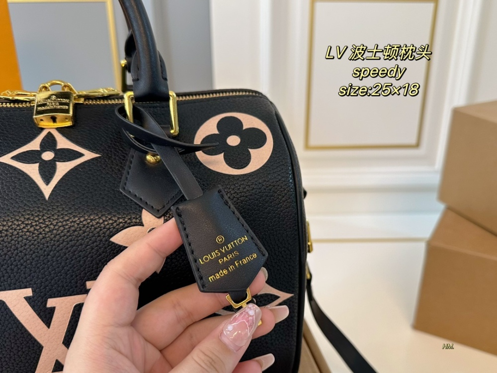 LV Bag Speedy leather Gold Logo-Accented Bag 25cm