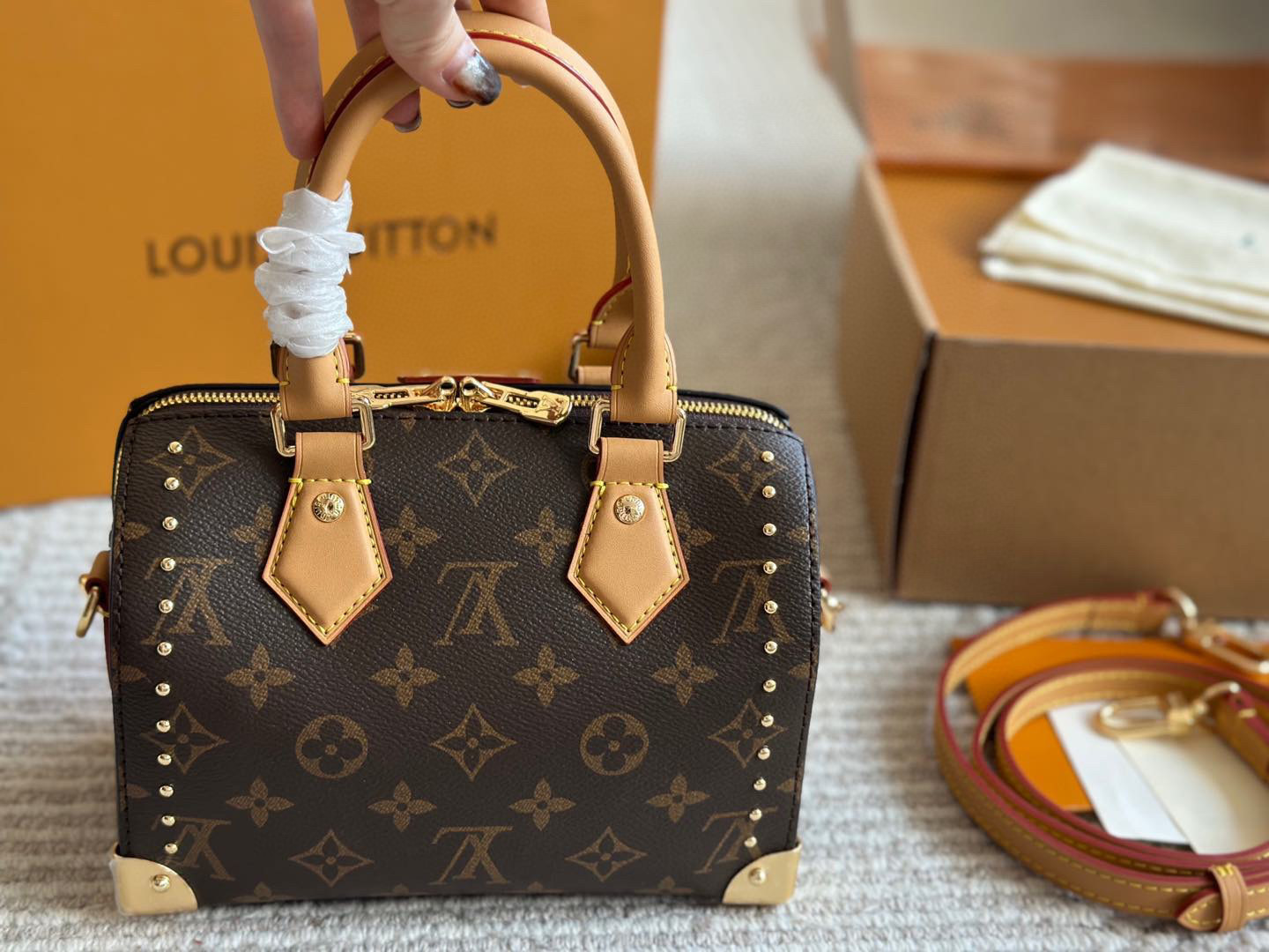 LV Rose Gold Quilted Bag 1582