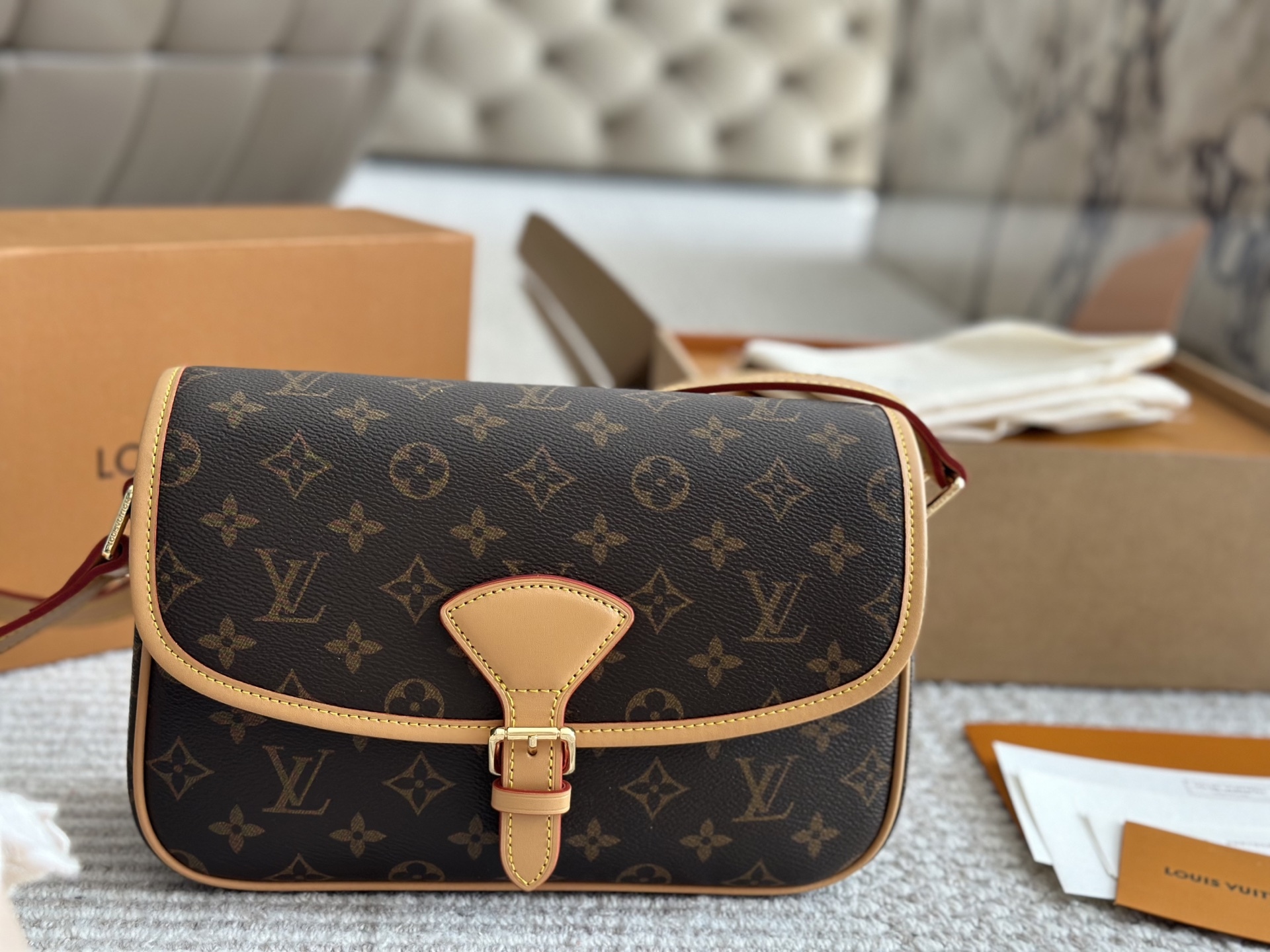 LV Rose Gold Quilted Bag 1546