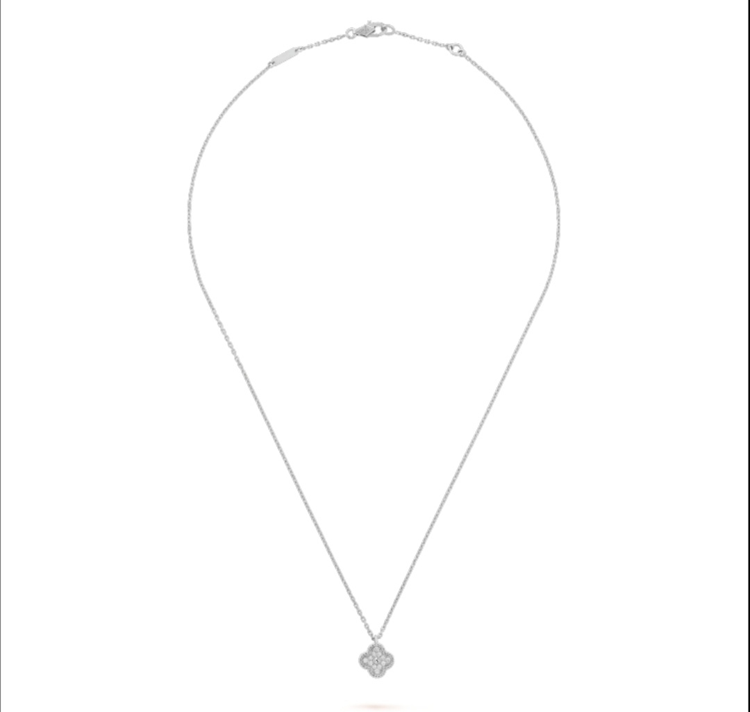 Van Cleef Rose Gold Logo-Accented Necklace 008