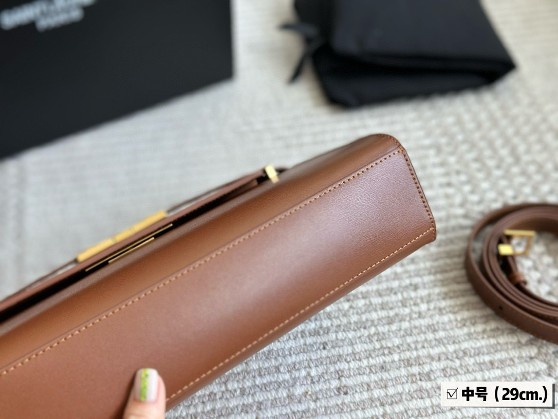 YSL Brown Logo-Accented Bag 144