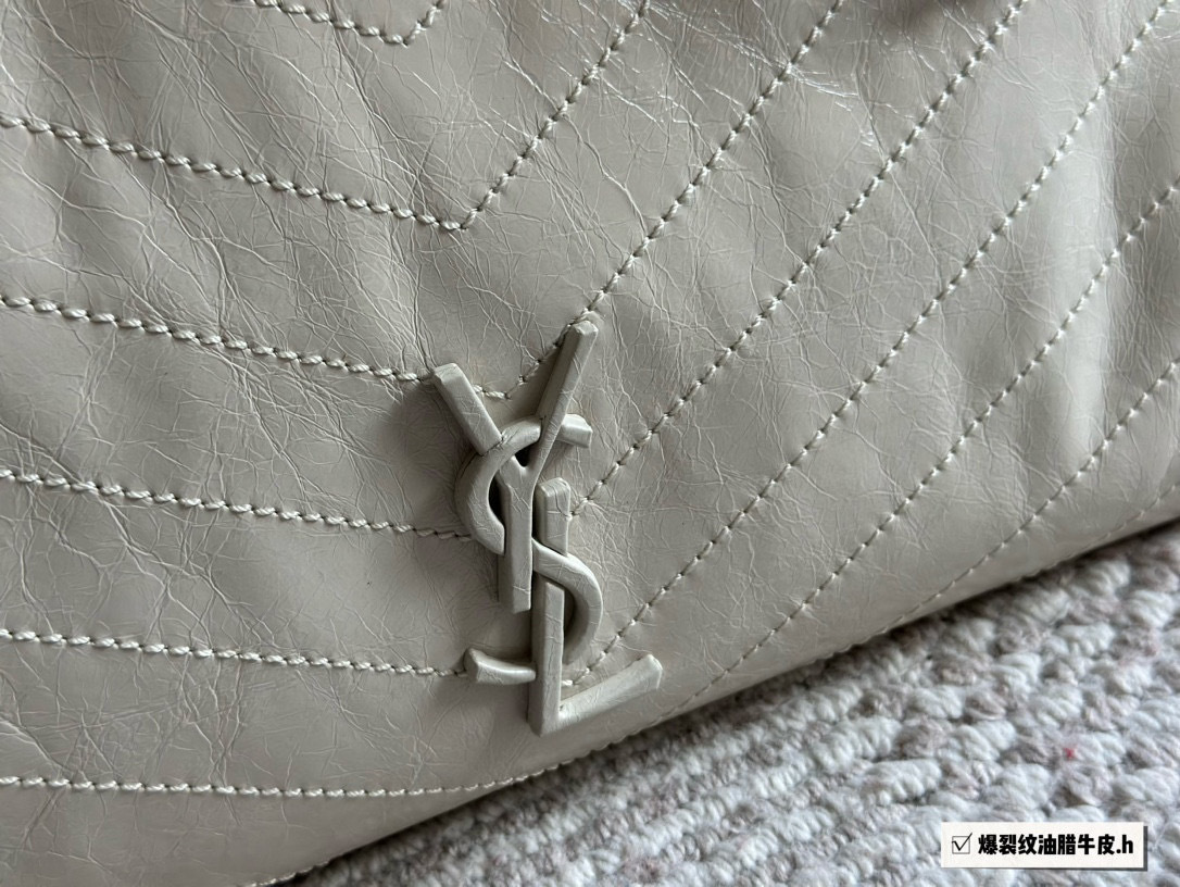 YSL Beige Logo-Accented Bag 155