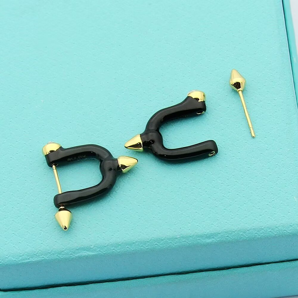 Tiffany Gold Logo-Accented Earrings 164