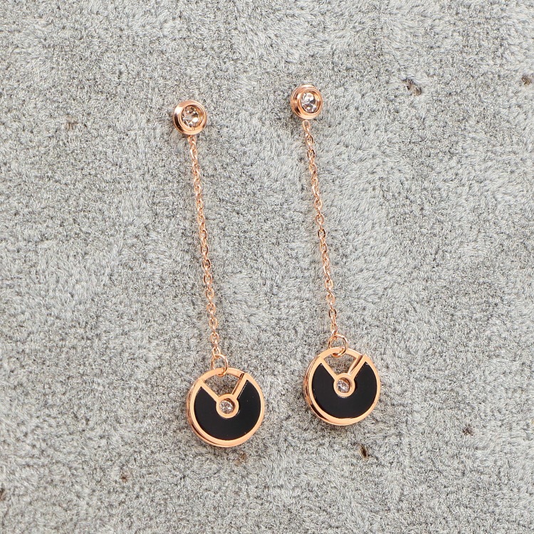 Cartier amulet Rose Gold Logo-Accented Earrings 001