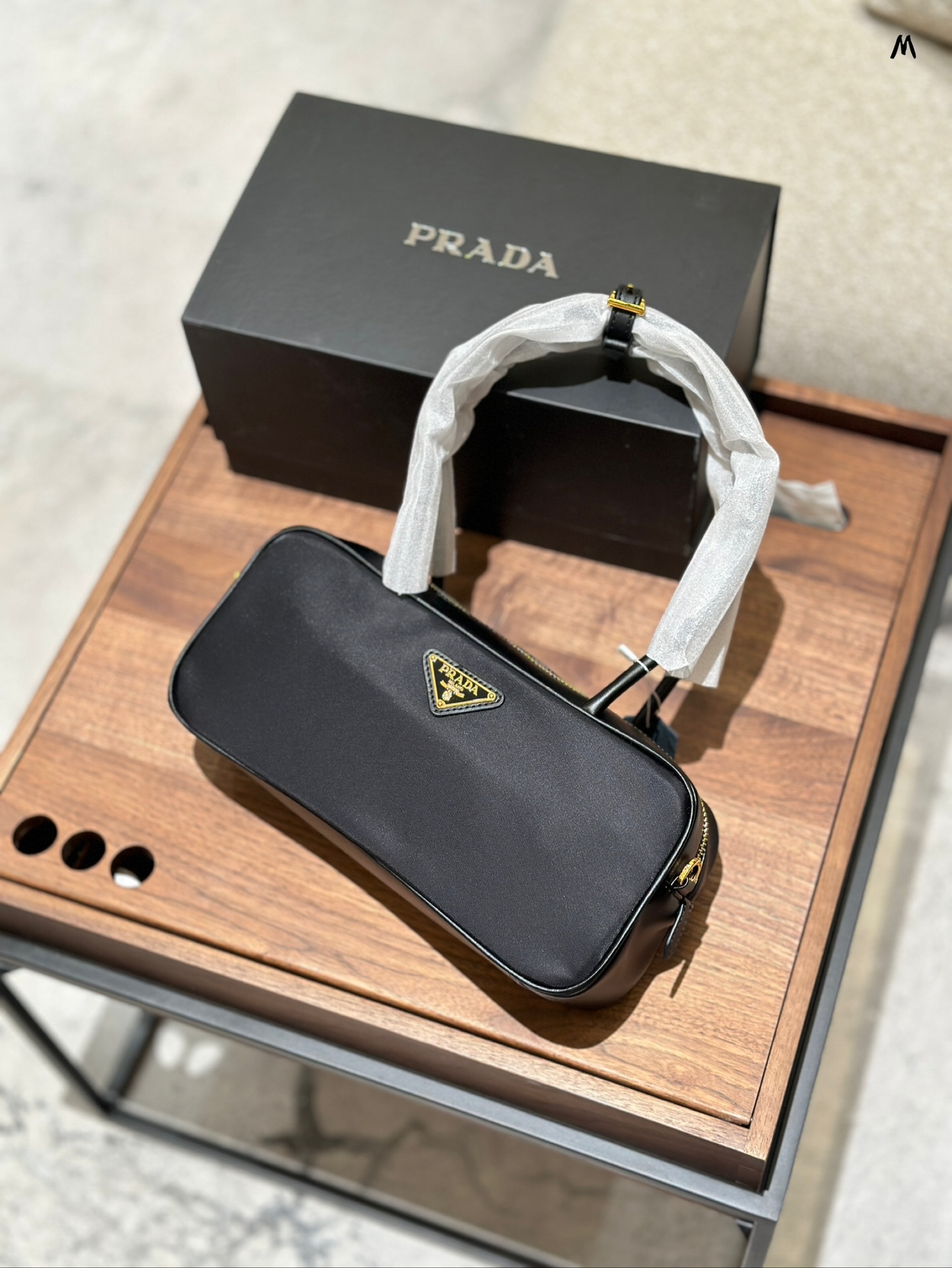 Prada Gold Logo-Accented Bag 024