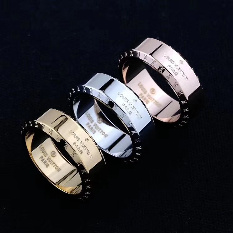 LV Rose Gold Logo-Accented Ring 046