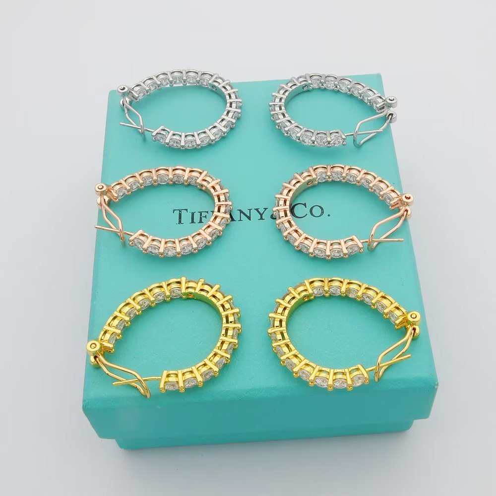 Tiffany Gold Logo-Accented Earrings 203