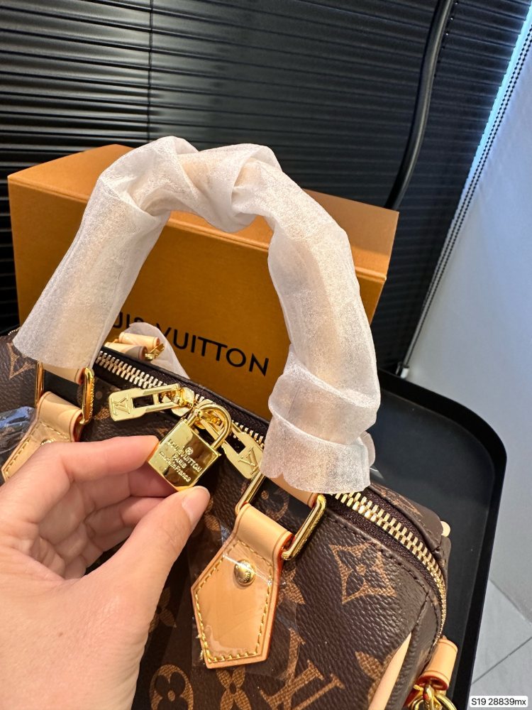 LV Bag Speedy leather Beige Quilted Bag 20cm
