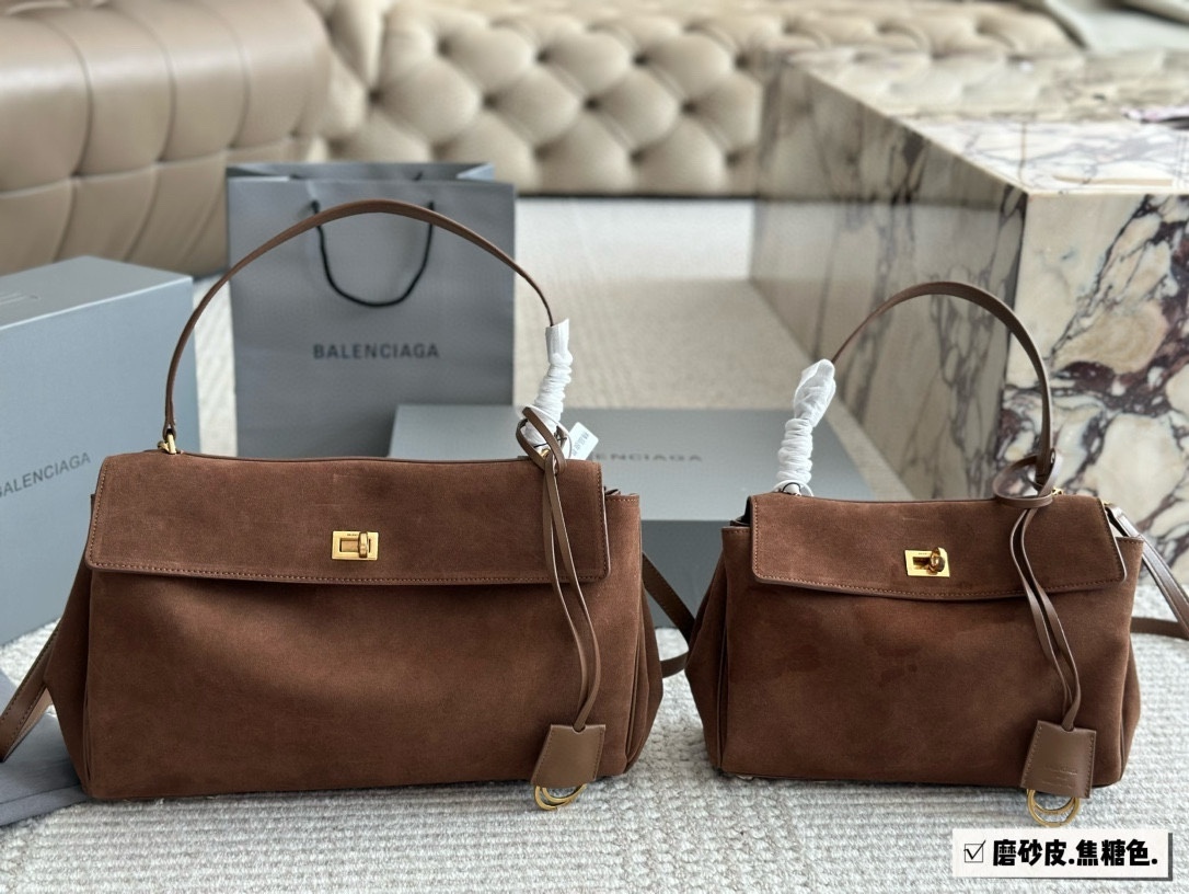 Balenciaga Brown Logo-Accented Bag 074