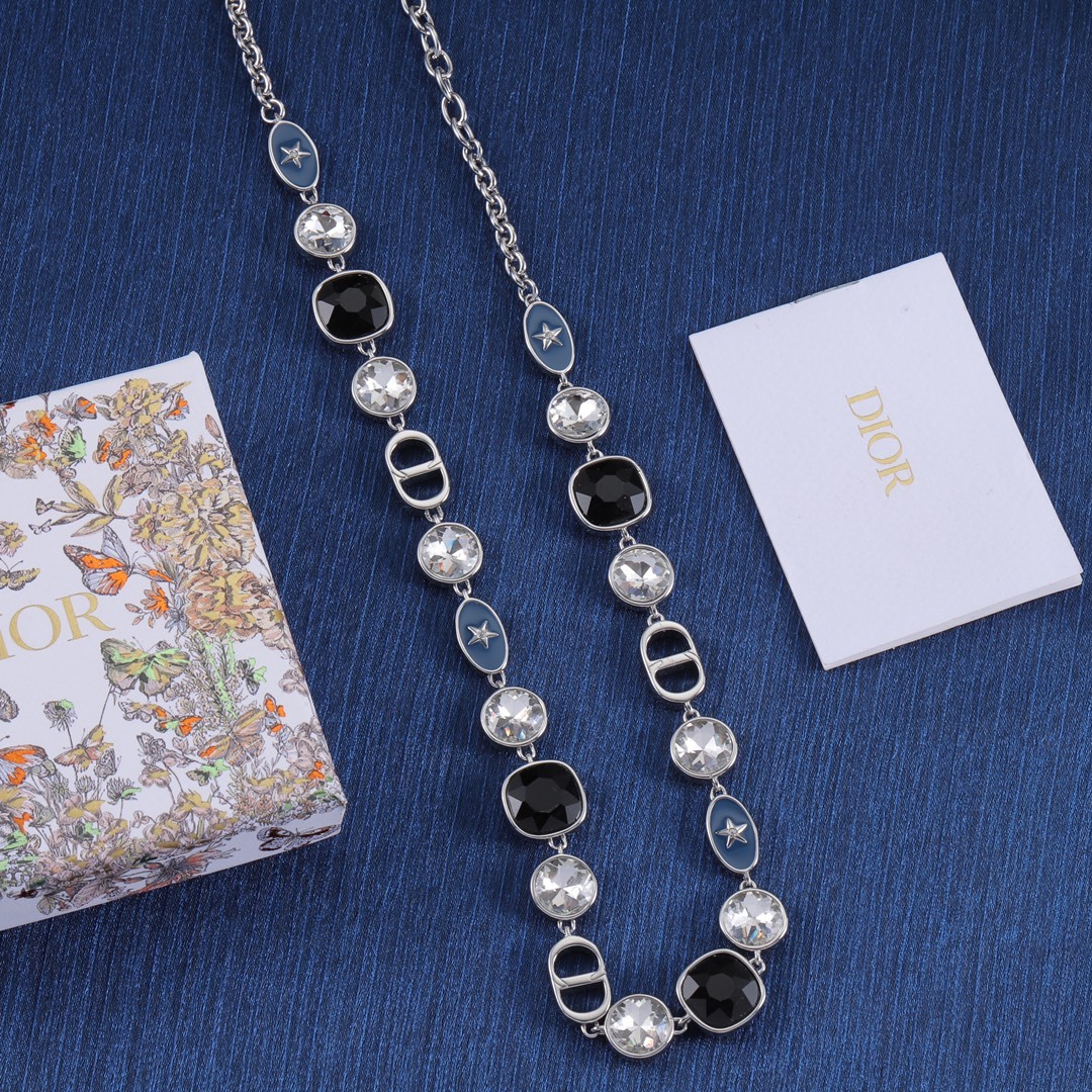 Dior Silver Logo-Accented Necklace 049