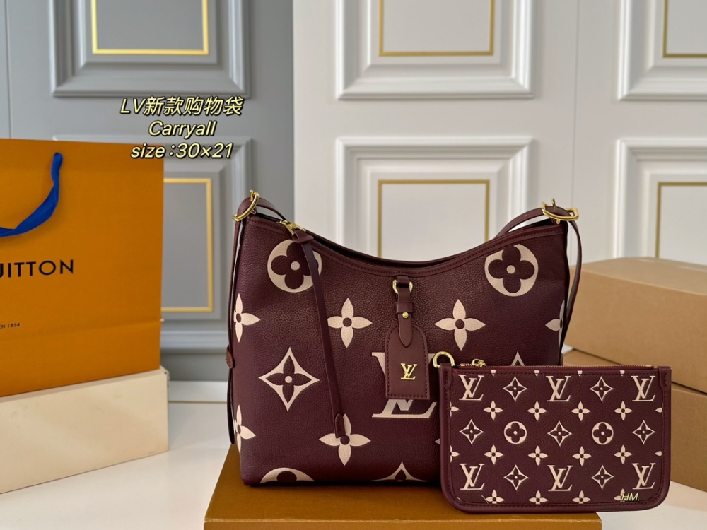 LV bag carryall leather bag 30cm