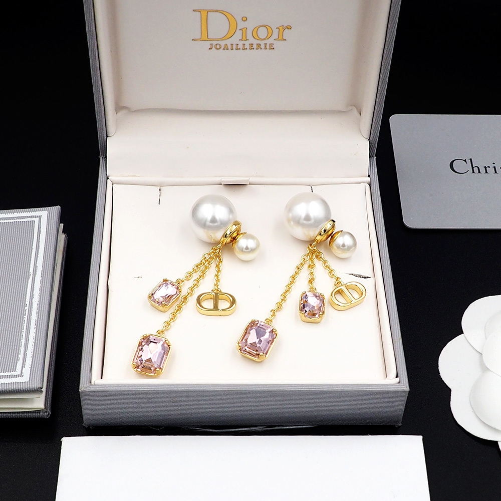 Dior Rose Gold Vintage-Inspired Earrings 028