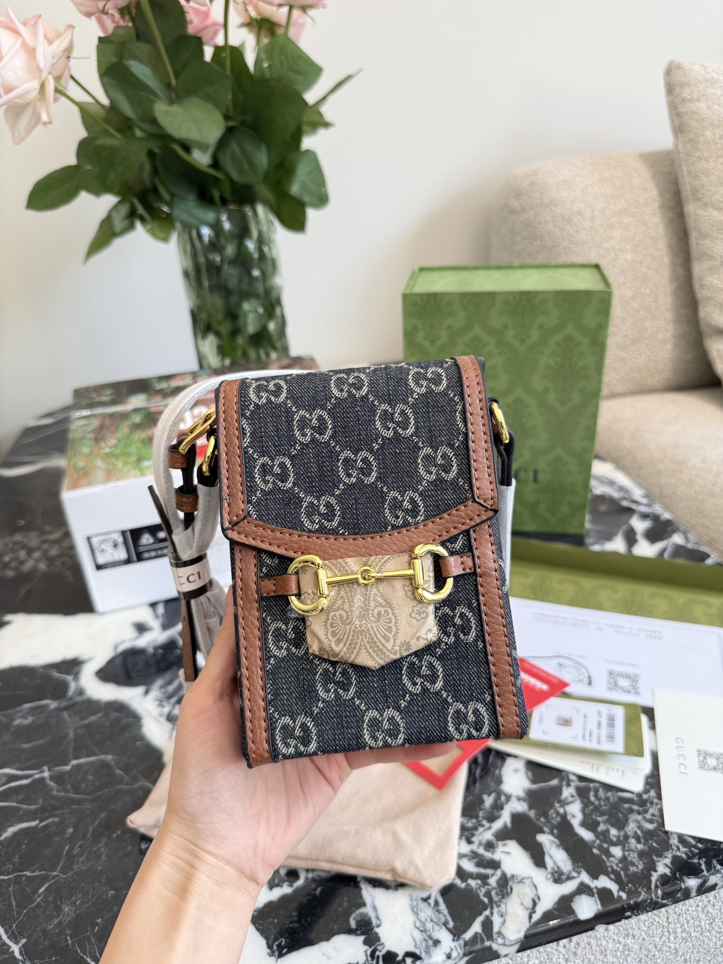 Gucci Beige Quilted Bag 538