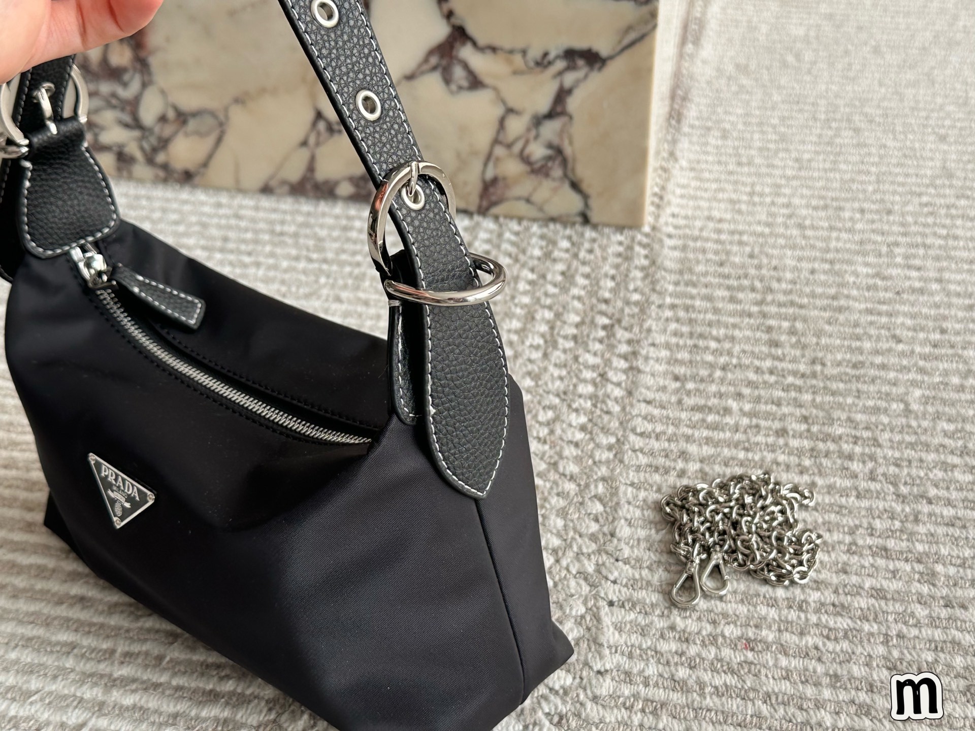Prada Silver Vintage-Inspired Bag 046