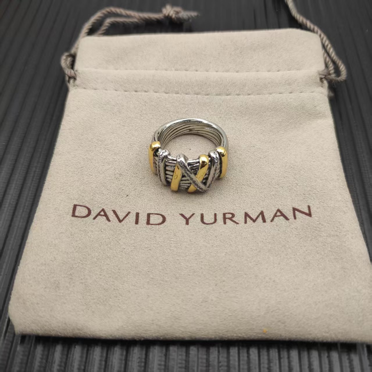 David Yurman Silver Logo-Accented Ring 300
