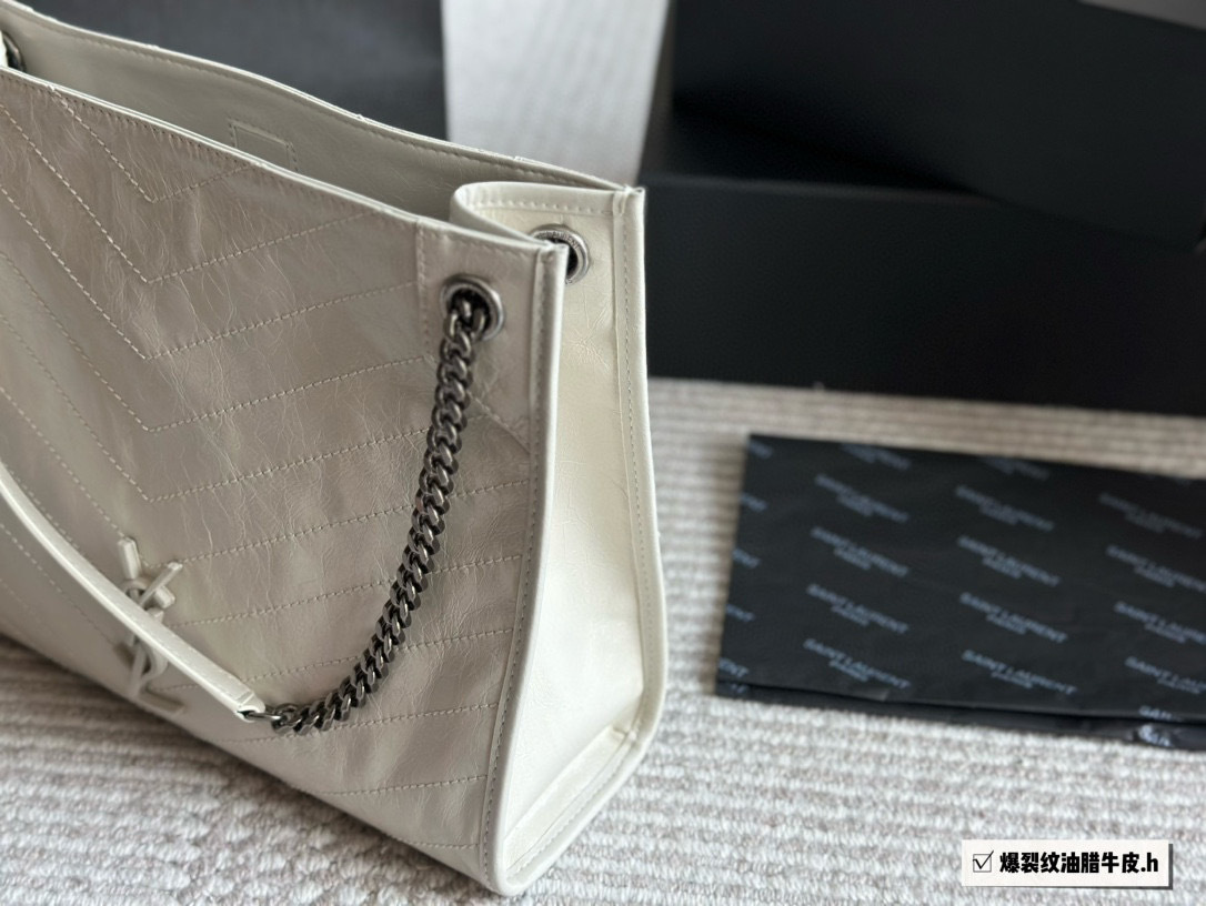 YSL Beige Logo-Accented Bag 155