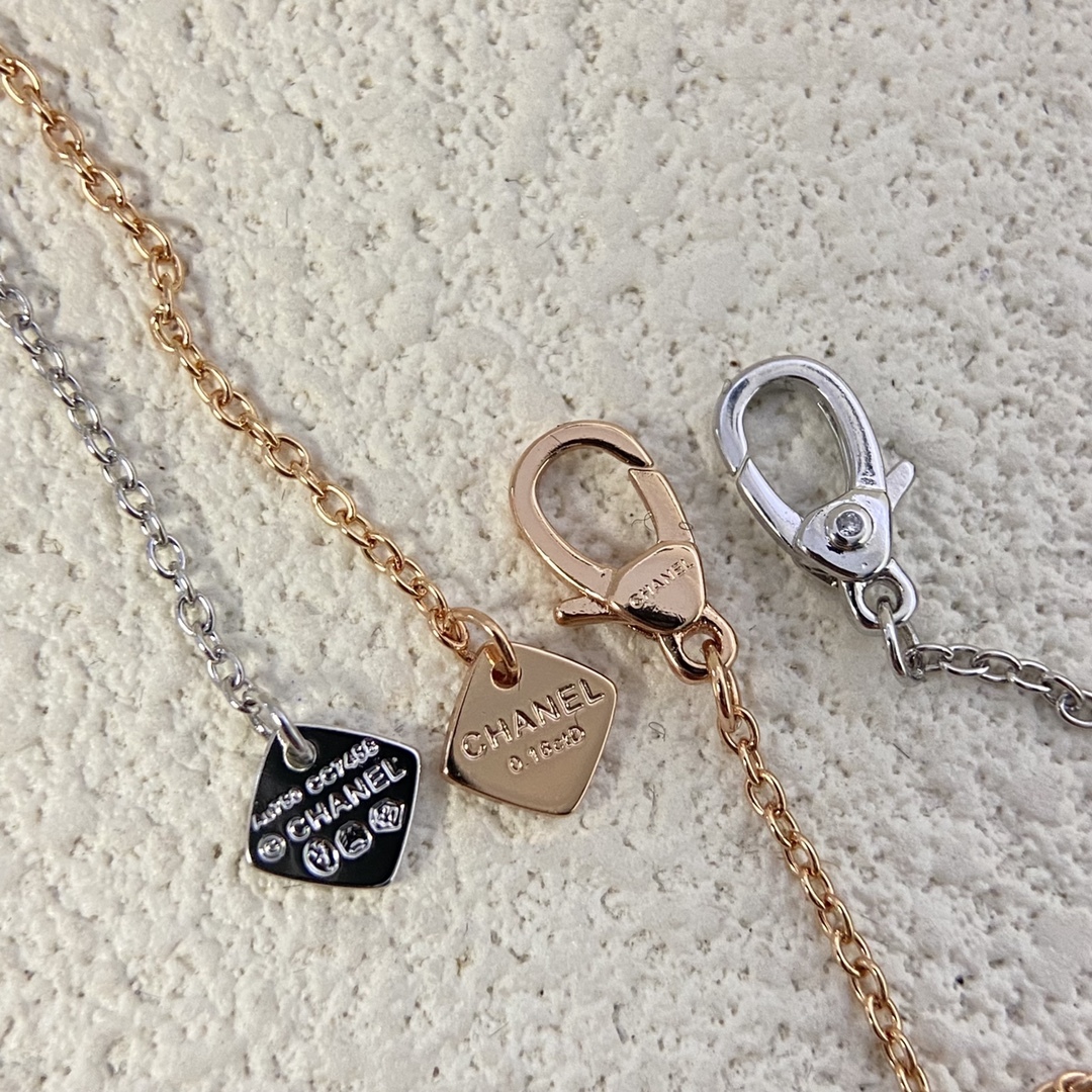 Chanel Rose Gold Logo-Accented Necklace 1038
