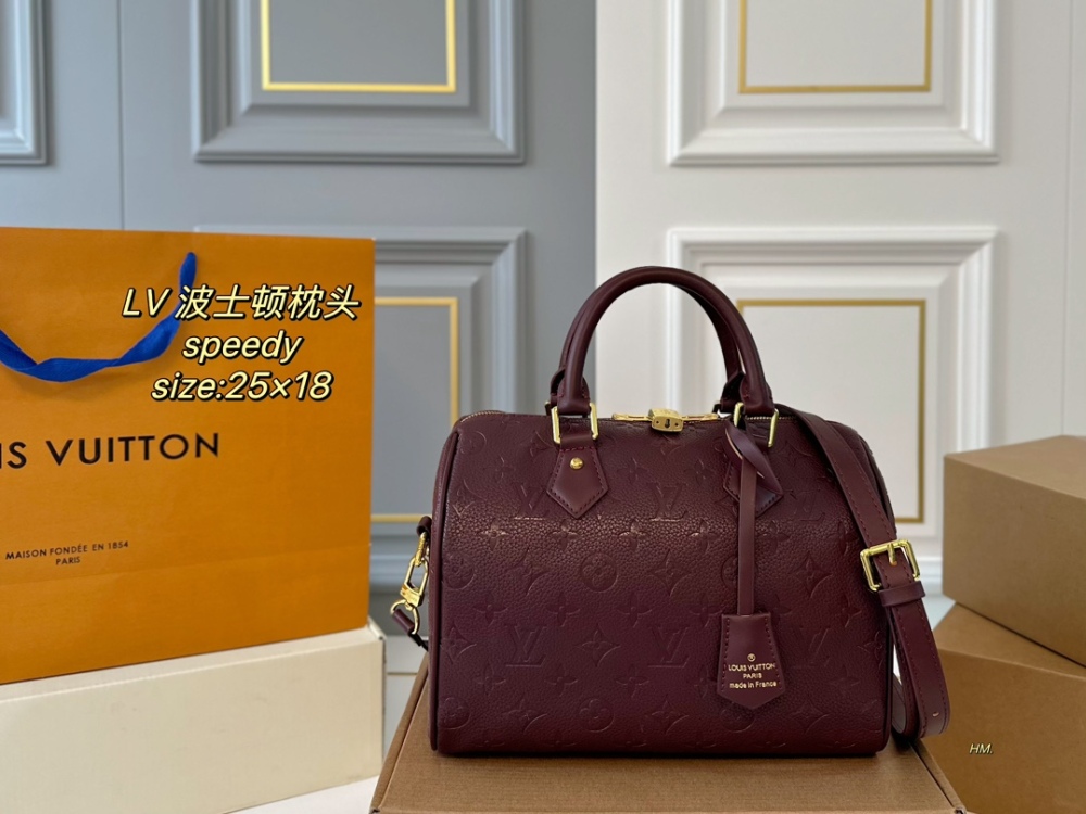 LV Bag Speedy leather Gold Logo-Accented Bag 25cm