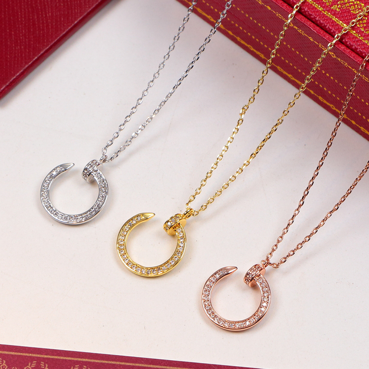 Cartier nail Rose Gold Logo-Accented Necklace 01