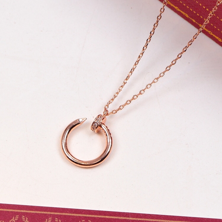 Cartier nail Rose Gold Logo-Accented Necklace 01