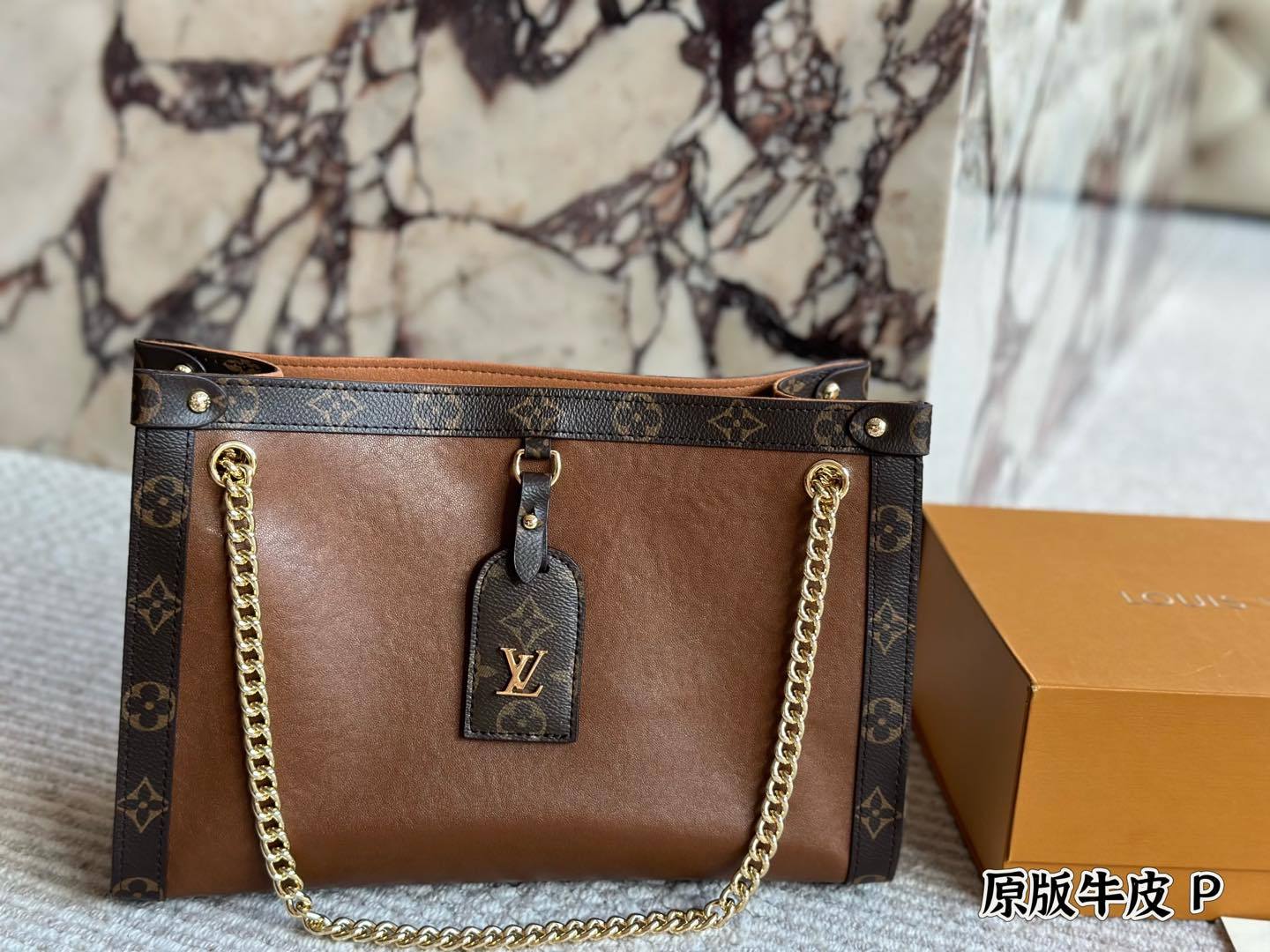 LV Gold Logo-Accented Bag 1616