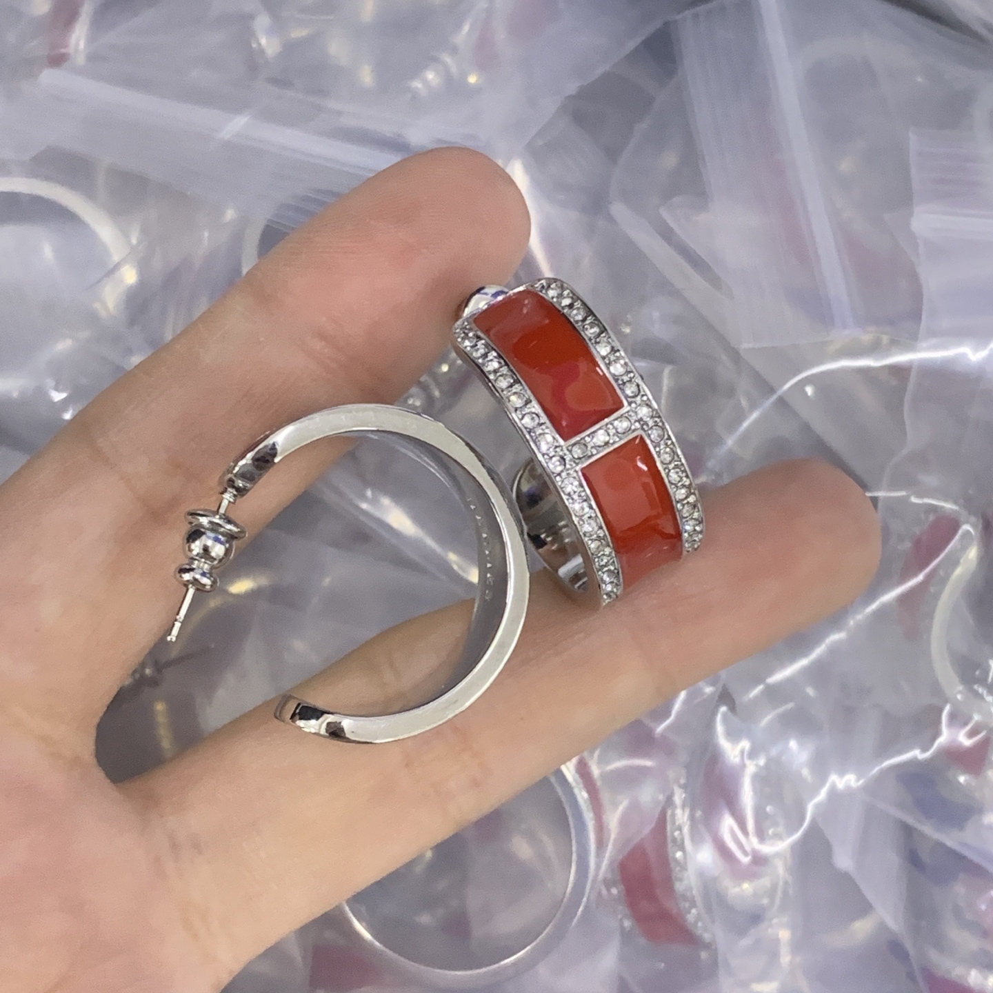 Hermes h Silver Vintage-Inspired Earrings 169