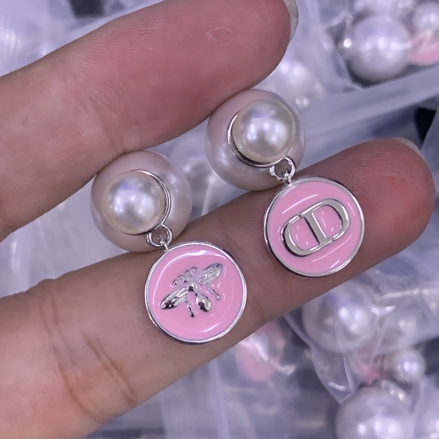 Dior Rose Gold Vintage-Inspired Earrings 063