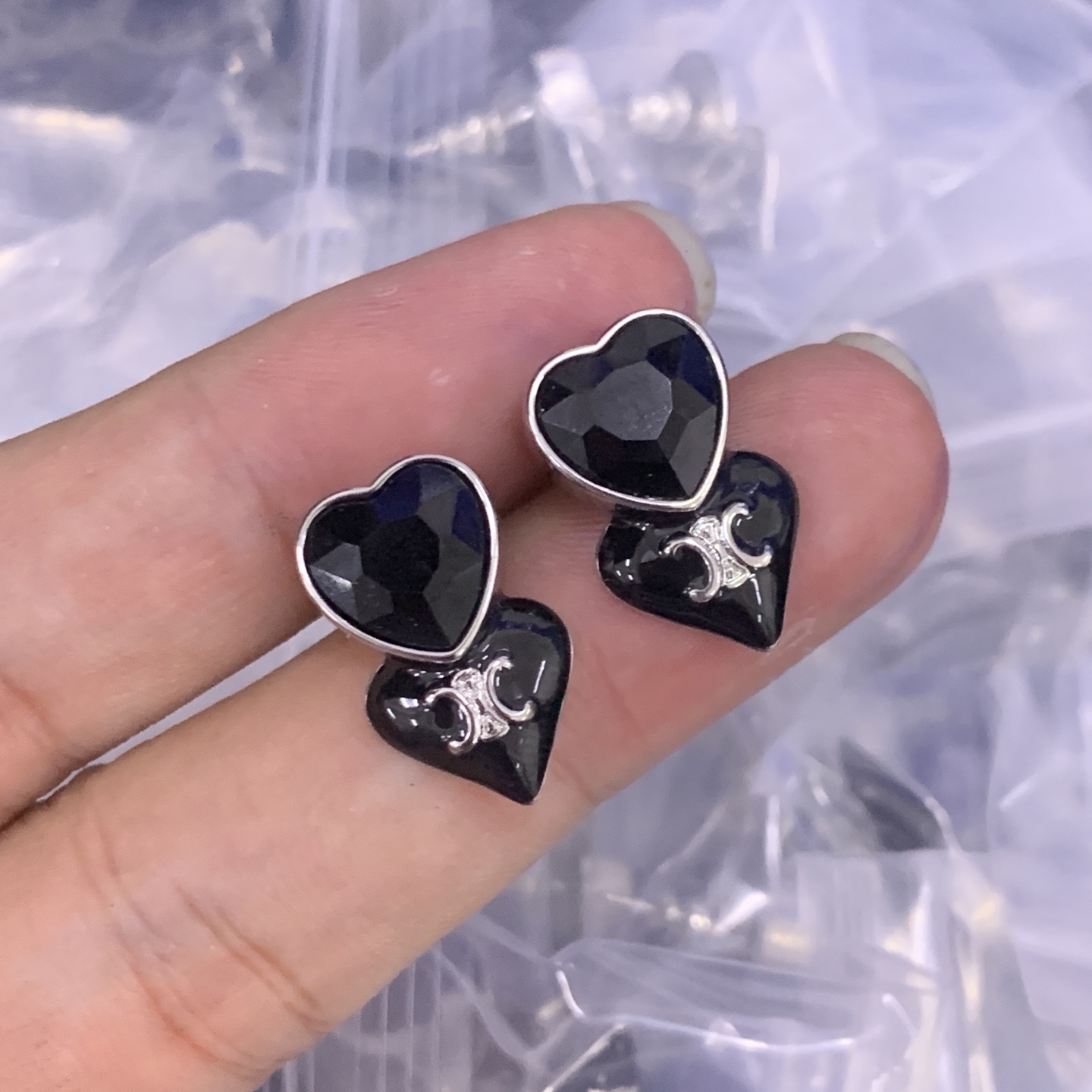 Celine Silver Logo-Accented Earrings 164