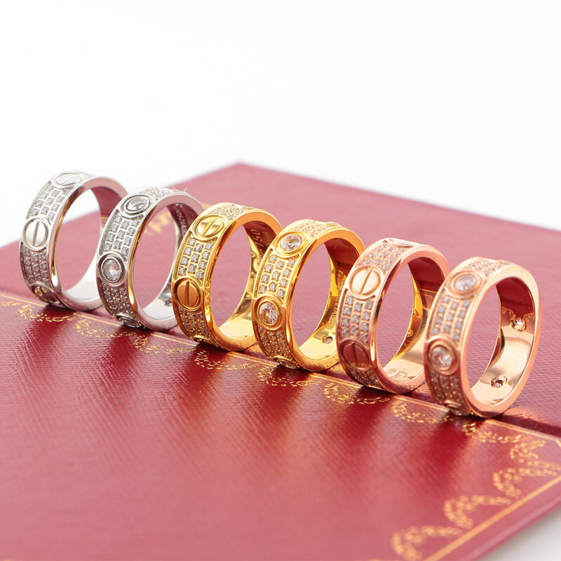 Cartier love Rose Gold Logo-Accented Ring 025
