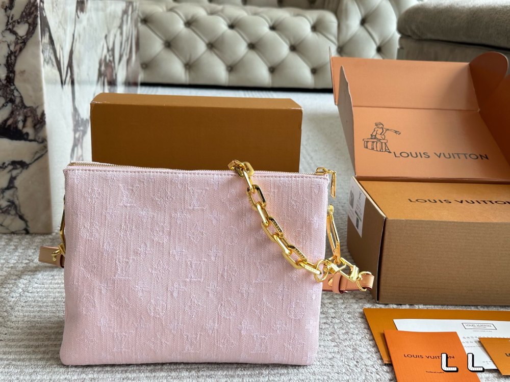 LV Rose Gold Quilted Bag 1613