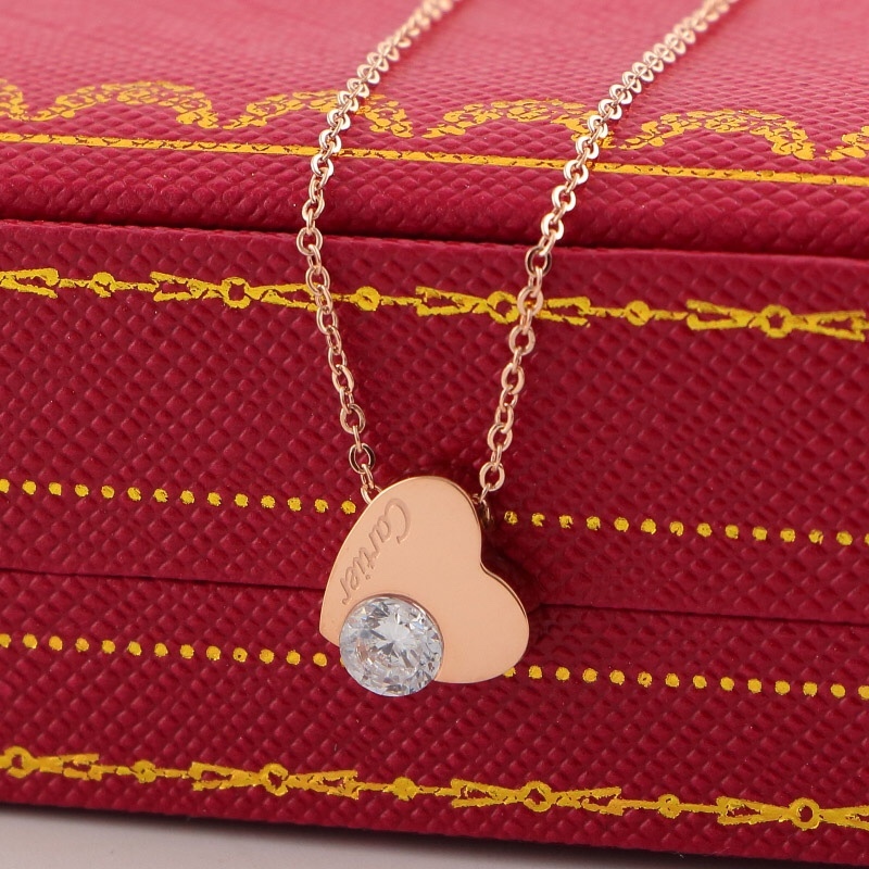 Cartier Rose Gold Logo-Accented Necklace 0134