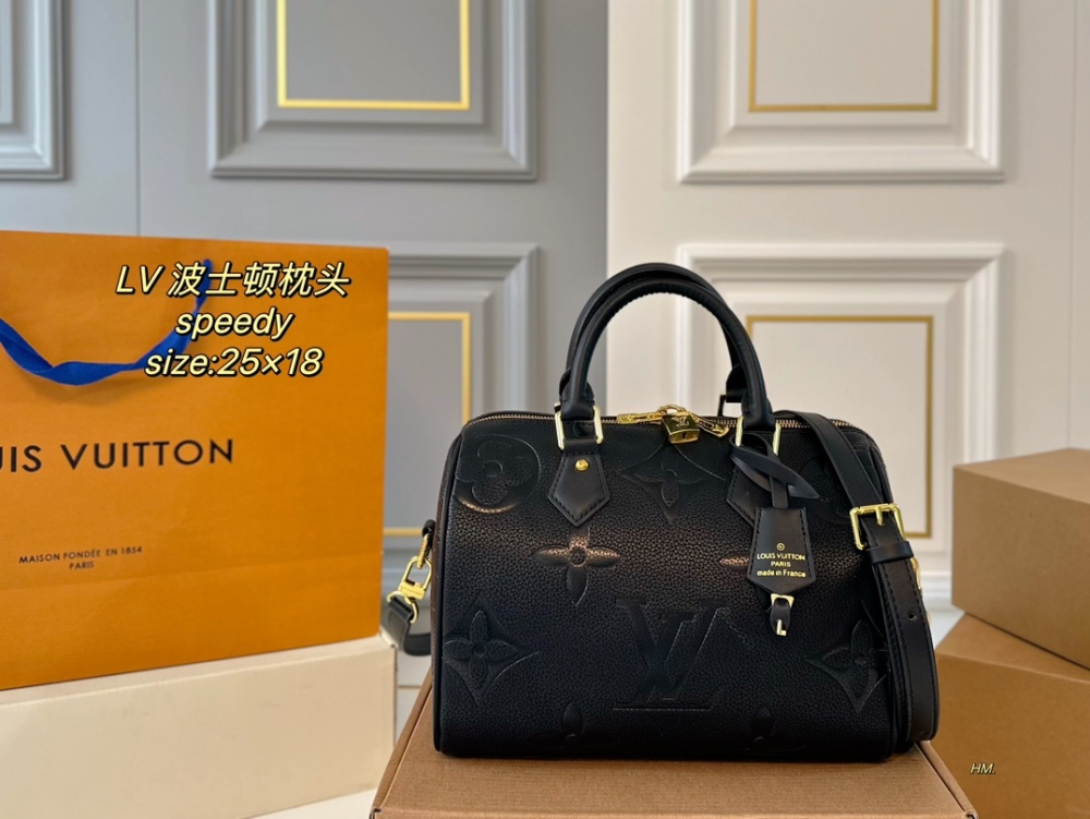 LV Bag Speedy leather Gold Logo-Accented Bag 25cm