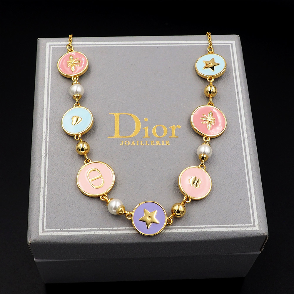 Dior Rose Gold Vintage-Inspired Necklace 033