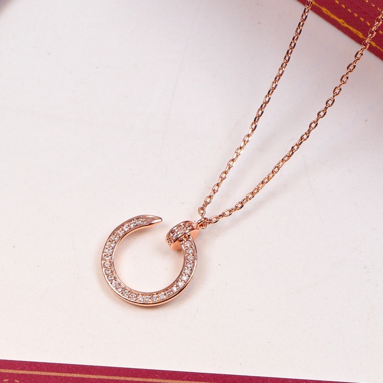 Cartier nail Rose Gold Logo-Accented Necklace 01