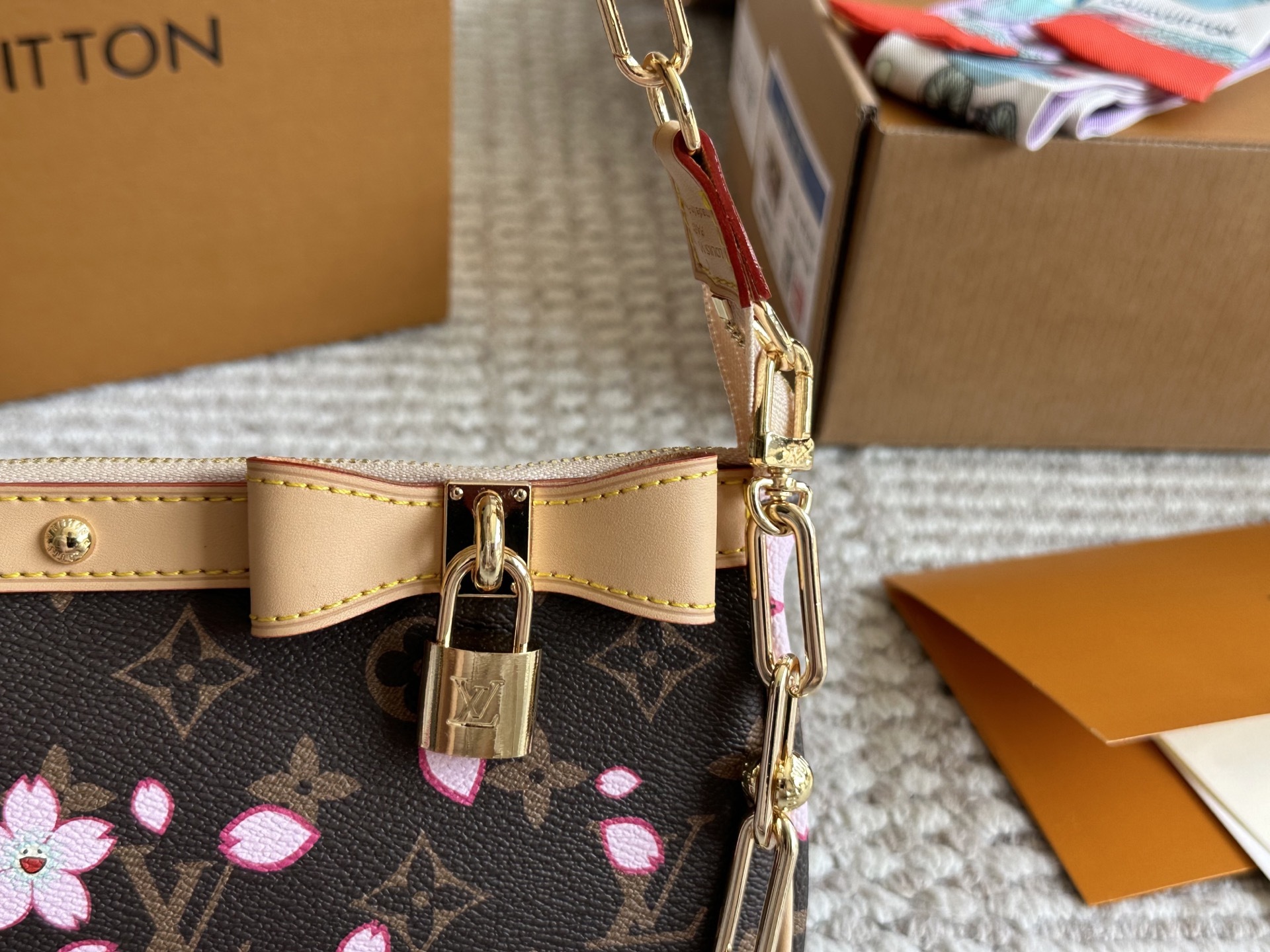 LV Rose Gold Quilted Bag 1511