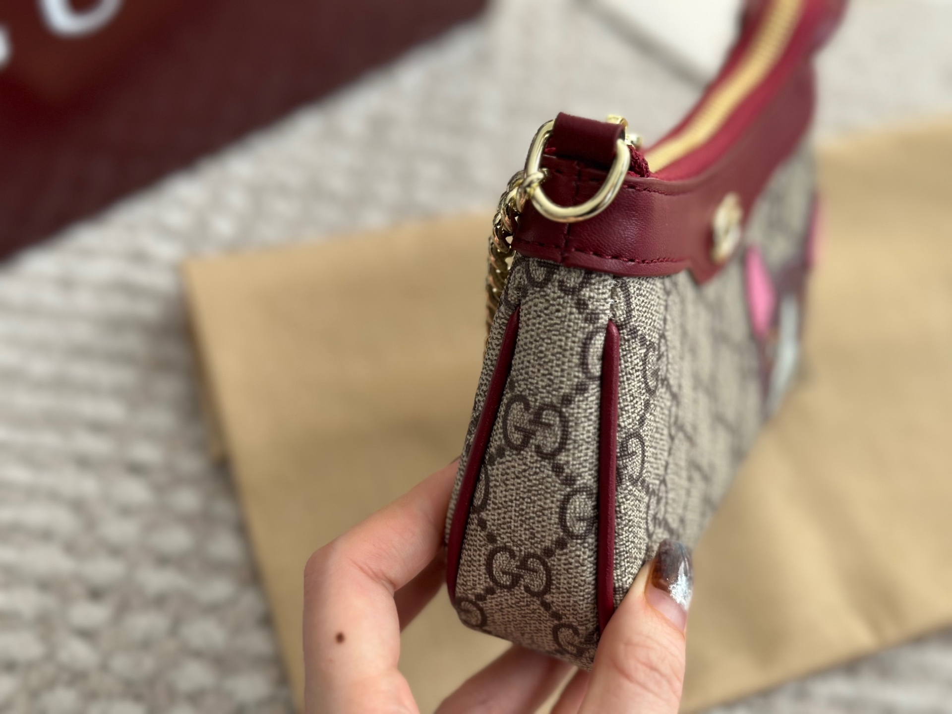 Gucci Rose Gold Quilted Bag 570