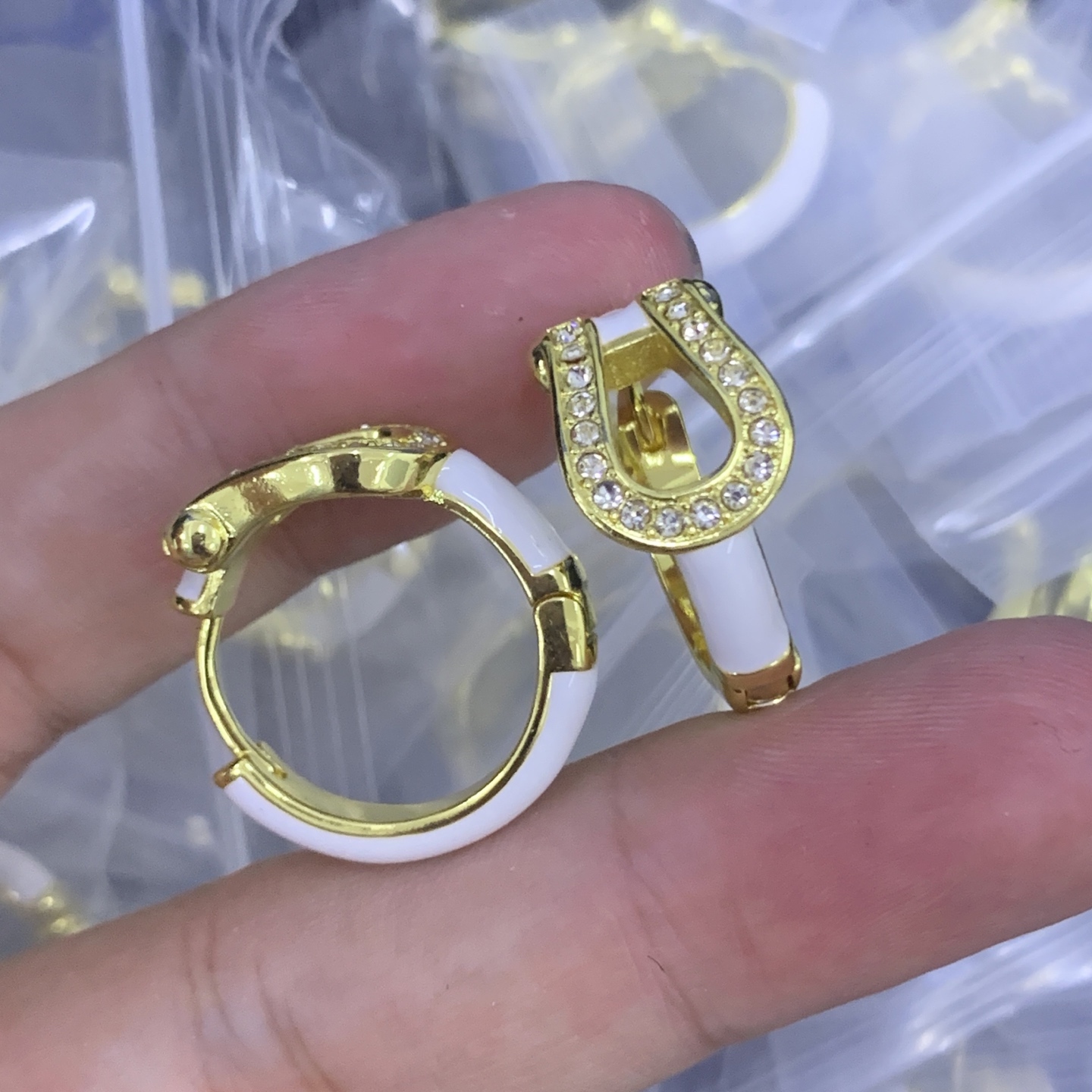 FRED Gold Logo-Accented Earrings 008