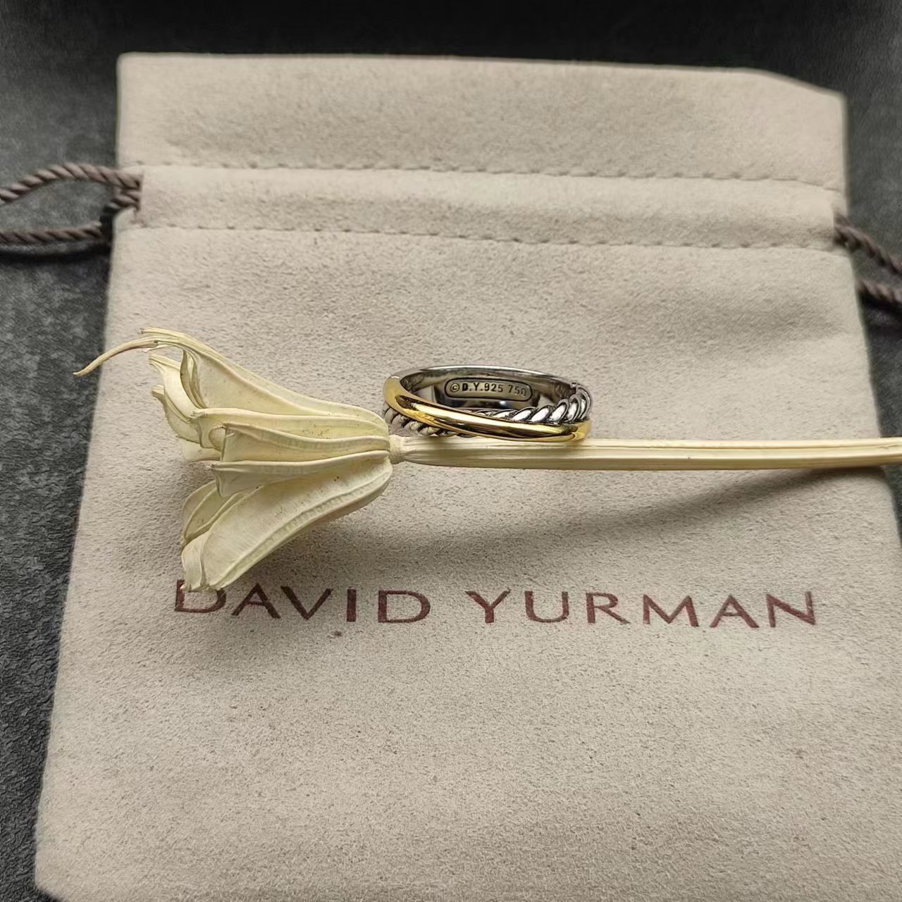 David Yurman Silver Logo-Accented Ring 283