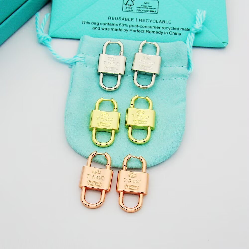 Tiffany Silver Logo-Accented Earrings 149
