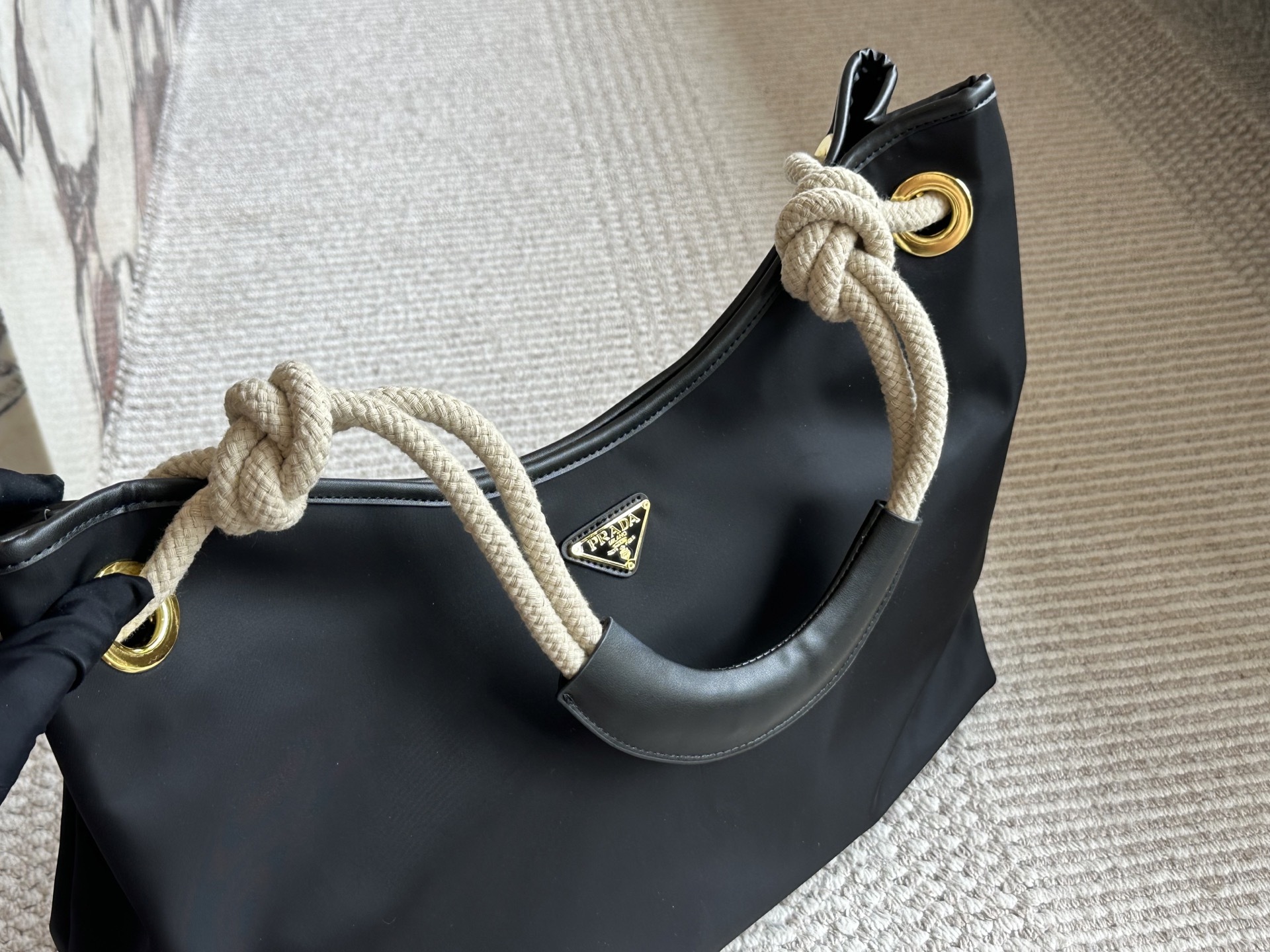 Prada Beige Vintage-Inspired Bag 075