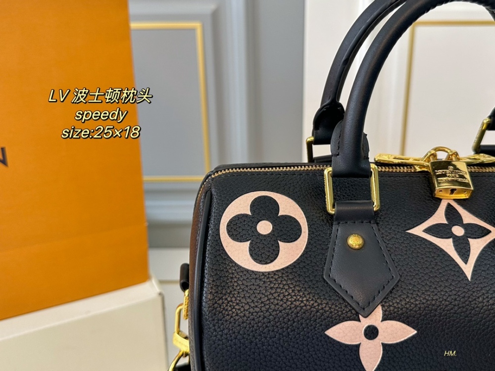 LV Bag Speedy leather Gold Logo-Accented Bag 25cm