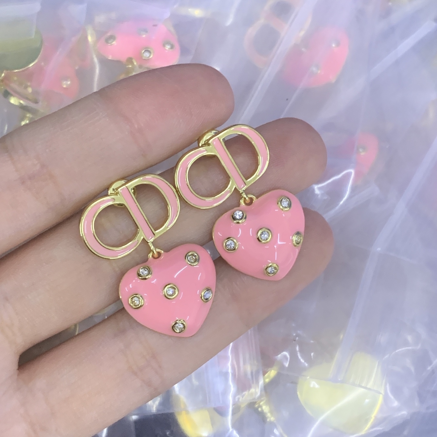 Dior Rose Gold Vintage-Inspired Earrings 536