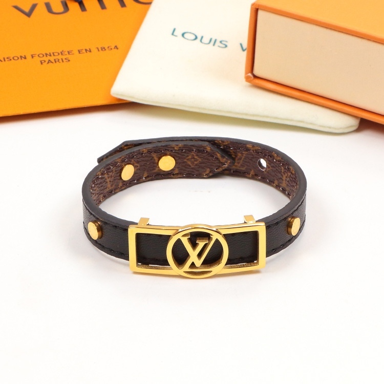 LV Rose Gold Logo-Accented Bracelet 034