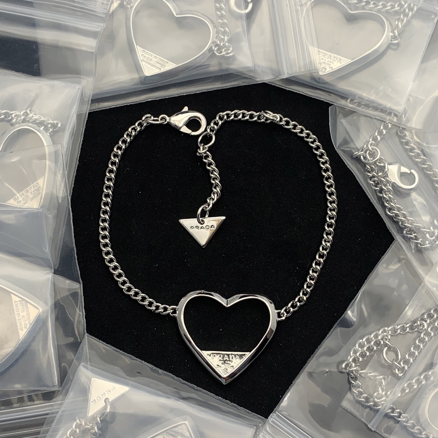 Prada Silver Logo-Accented Bracelet 211
