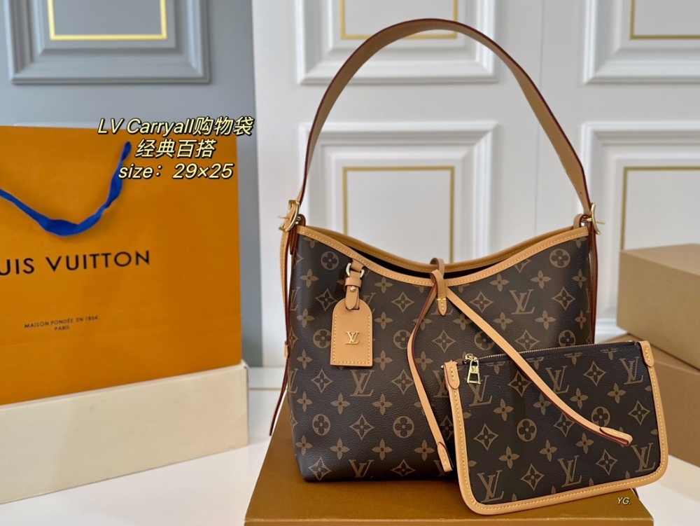 LV bag carryall leather bag 29cm
