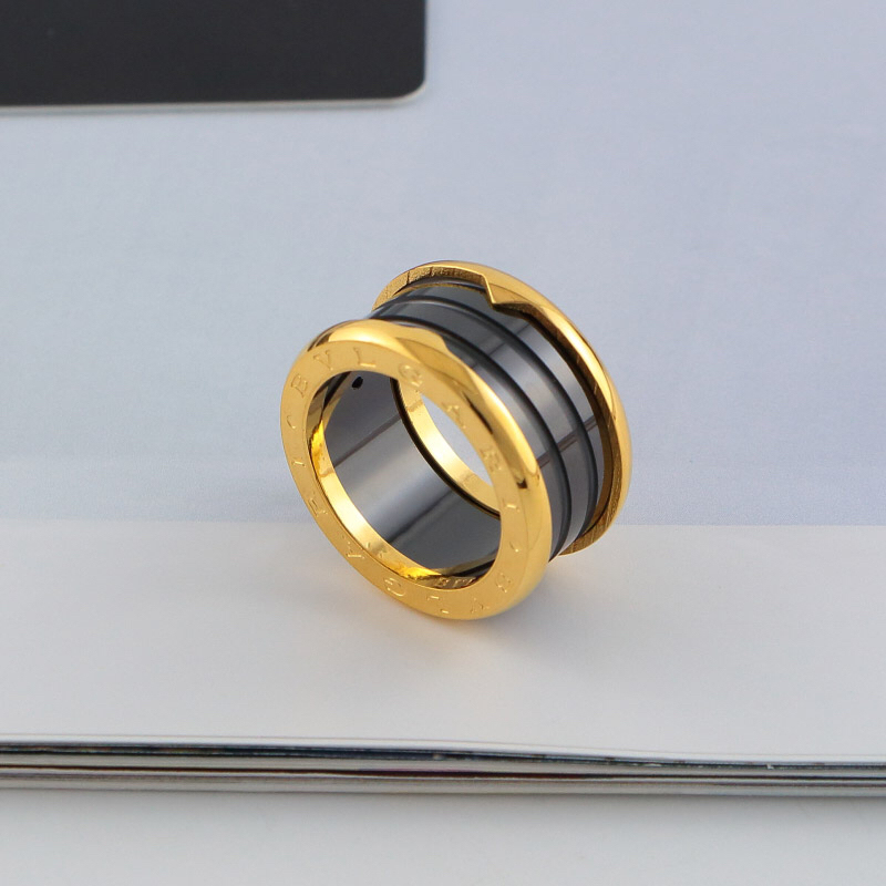 BVLGARI Rose Gold Logo-Accented Ring 014