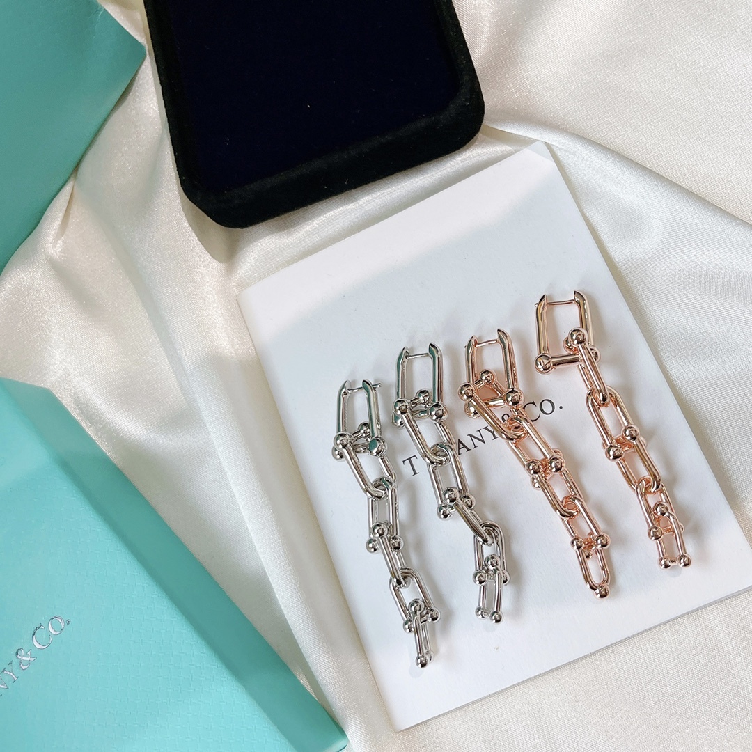 Tiffany Rose Gold Logo-Accented Earrings 199